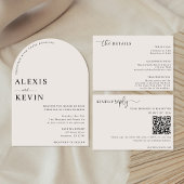The Modern Neutral RSVP and Details Card  招待状