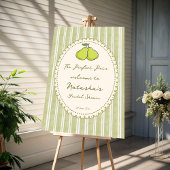 Perfect pair sage green stripe pear bridal shower ペーパープレート