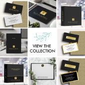 ブラックレザー金ゴールドサークルロゴプロフェッショナル ノートパッド