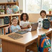 No Dairy Allergy Alert Milk Free Symbol Kids Blue ラウンドシール