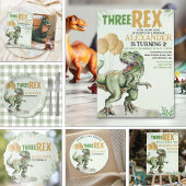 Three Rex - Birthday Boy with Dinosaur Theme スタンダードランチョンナプキン