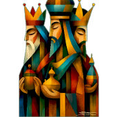 Three Wise Men Abstract Nativity Art キャンバスプリント