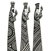 Three Wise Men Black & White Christmas Nativity キッチンタオル