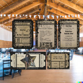 ブロードウェイプレイビルチケット結婚ズラズベリーピンク 招待状