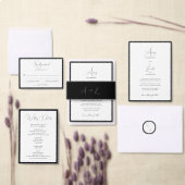 Simple Classy Black & White Script Wedding Address ラベル (この独立クリエイターのコレクションをカスタマイズ。)