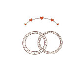 Cheerful Beige Wedding Rings セーブザデート