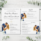 Timeless Elegance Wedding Golden Romance Couple 招待状 (この独立クリエイターのコレクションをカスタマイズ。)