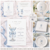 Tini One Martini Blue Baby Shower Prayers For Baby エンクロージャーカード