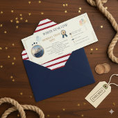 Nautical Birthday Captain Hat Stripe Party Theme 紙コップ