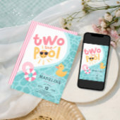 Girly Whimsical Pink Pool Party 2nd Birthday フェイバータグ
