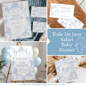 Toile De Jouy Safari Blue Boy Baby Shower Napkins スタンダードランチョンナプキン