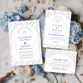 Traditional Blue Chinoiserie Wedding セーブザデート