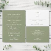 Formal Moss Green Wedding Website Details エンクロージャーカード (この独立クリエイターのコレクションをカスタマイズ。)