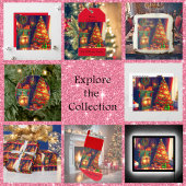 伝統的なヴィンテージスタイルクリスマスツリー、花火 シーズンカード