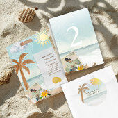 熱帯ビーチ沿岸フォトフォイル招待状 箔招待状