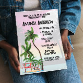 トロピカルアイランドパームツリーサンセット招待状 横断幕