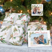 沿岸クリスマストロピカルビーチヒトブルー ラッピングペーパーシート