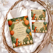 Tropical Dinosaur Theme Baby Shower 招待状