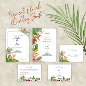 Colorful Tropical Floral Wedding RSVP