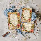 Tropical Hibiscus Beach Botanical Wedding 招待状