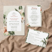 熱帯ハイビスカスボホ結婚パステル エンクロージャーカード (この独立クリエイターのコレクションをカスタマイズ。)