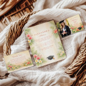 Tropical Hibiscus Floral Graduation サンキューカード