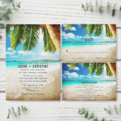 トロピカルアイランドビーチ結婚式シール ラウンドシール (この独立クリエイターのコレクションをカスタマイズ。)