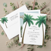 Tropical Palm Trees Minimal Photo Beach Wedding 招待状 (この独立クリエイターのコレクションをカスタマイズ。テスト)