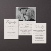 True Simplicity 3 Bride and Groom Wedding 招待状ベリーバンド (この独立クリエイターのコレクションをカスタマイズ。)