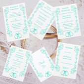 ターコイズベルズスクロールワーク結婚デザイン 招待状