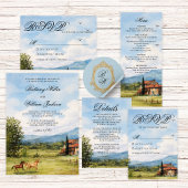Tuscan Countryside Scenery Wedding Response Card 出欠カード