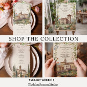 トスカーナの水色イタリアの目的地の結婚式 オールインワン招待状