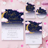 Twinkleリトルスターガールファースト誕生日ありがとう ラウンドシール