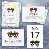 2つのブリデス紙吹雪レインボー色レズ結婚ビアン オールインワン招待状