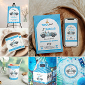 2高速ブルーレースカー2nd誕生日招待状 招待状