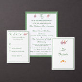 Elegant Two Hearts Catholic Wedding Invitation 招待状 (この独立クリエイターのコレクションをカスタマイズ。)