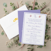 Periwinkle Two Hearts Catholic Wedding Invitation 招待状 (この独立クリエイターのコレクションをカスタマイズ。テスト)