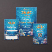 Two Less Fish In The Sea Underwater Wedding 招待状 (この独立クリエイターのコレクションをカスタマイズ。)