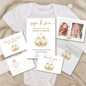 Chic Twin Pumpkind Baby Shower Card Book Gift ポスター