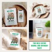 Two Wild Safari Animal 2nd Birthday Party 缶バッジ