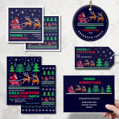 ニットセータークリスマスパターンメリークリスマスフォト シーズンカード