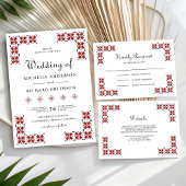 Red and Black Ukrainian Embroidery Wedding スタンダードカクテルナプキン