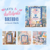 かわいい 青 ピンク シェル 感謝 誕生日  ギフトタグ