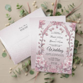 ユニークなピンクの花柄の差出人ラベル ラベル (この独立クリエイターのコレクションをカスタマイズ。テスト)