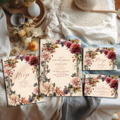 ユニークビクトリアン王室の結婚フローラ 招待状