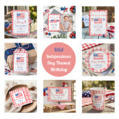 USA Independence Day Themed Birthday Sticker ラウンドシール