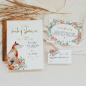 VERAグリーンリー&テラコッタフローラキツネベビーシャワー 招待状