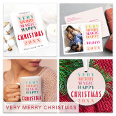 トレンディーモダンビッグタイポグラフィクリスマス挨拶 シーズンカード