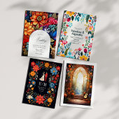 お洒落フローラ結婚フィエスタの写真とQRコード 招待状