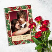 ヴィンテージフローラルパターンチンツクリスマスカラー クッション